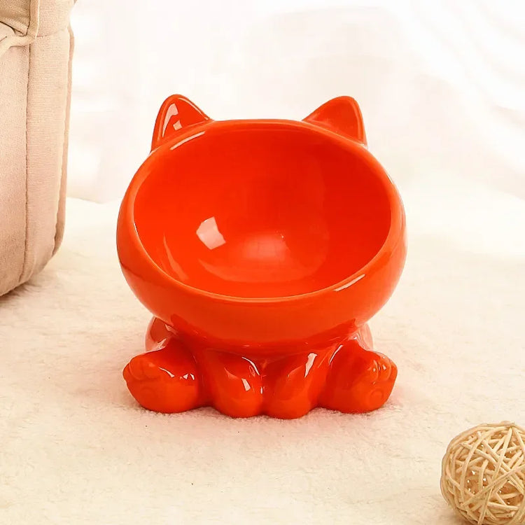 Cat Bowl Pet Accessories | Ceramic Diagonal High Feet - Cute Protection | Cervical Spine Dog Bowl - Drink Water Bowl | Pet Supplies