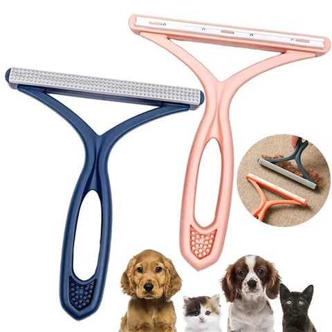 2-in-1 Double-Sided Pet Hair Remover – Lint Brush & Fabric Scraper for Clothes, Carpet, and Upholstery