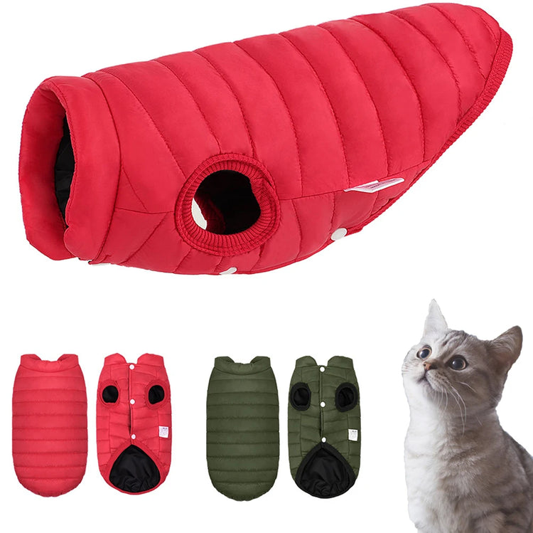Winter Clothes for Cats & Dogs | Warm Down Jacket Vest | Lightweight Windproof Coat for Small/Medium Pets