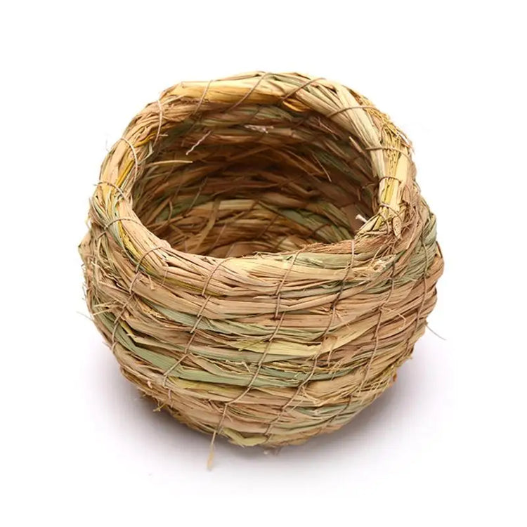Natural Handmade Straw Bird Nest – Parrot & Pigeon House | Cozy Cage Bedroom for Small Birds & Pets