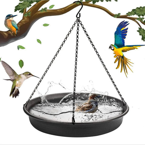 Bird Feeding Tray | Hanging Bird Bath Feeder Water Bowl for Outdoor Parrot Decor