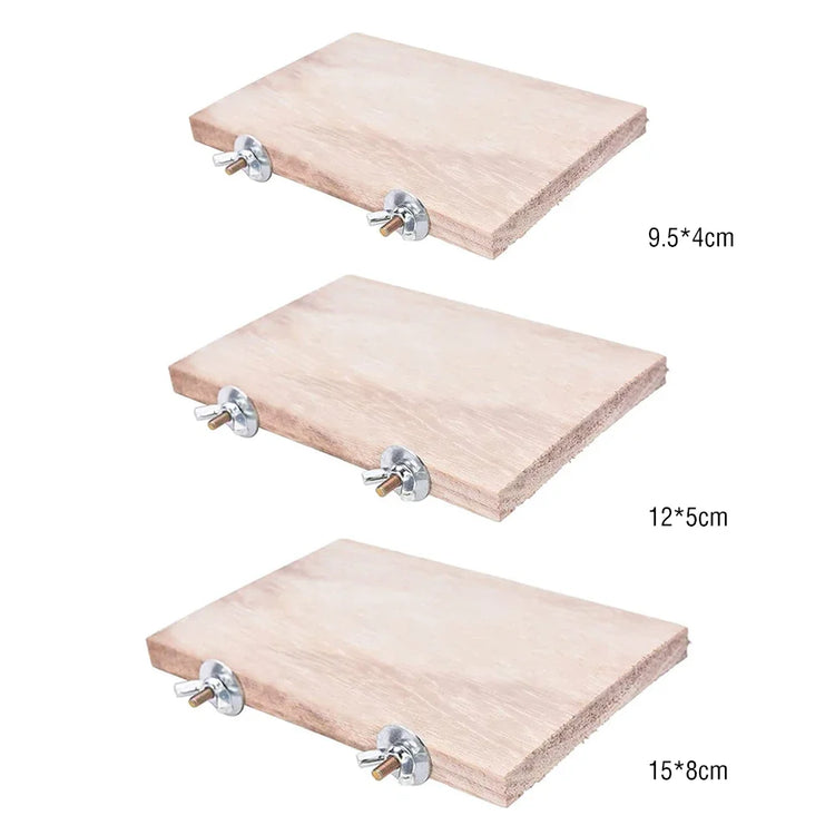 Pet Bird Parrot Wood Platform Stand | Hamster Branch Perches | Cage Pedal Toys | 3 Sizes Pet Supplies