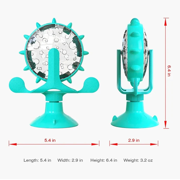 Cat Toy Treat Dispenser | Bell & Rotating Wheel | Interactive Slow Feeder | Kitten Puppy IQ Toy | Small Dog Pet Accessories
