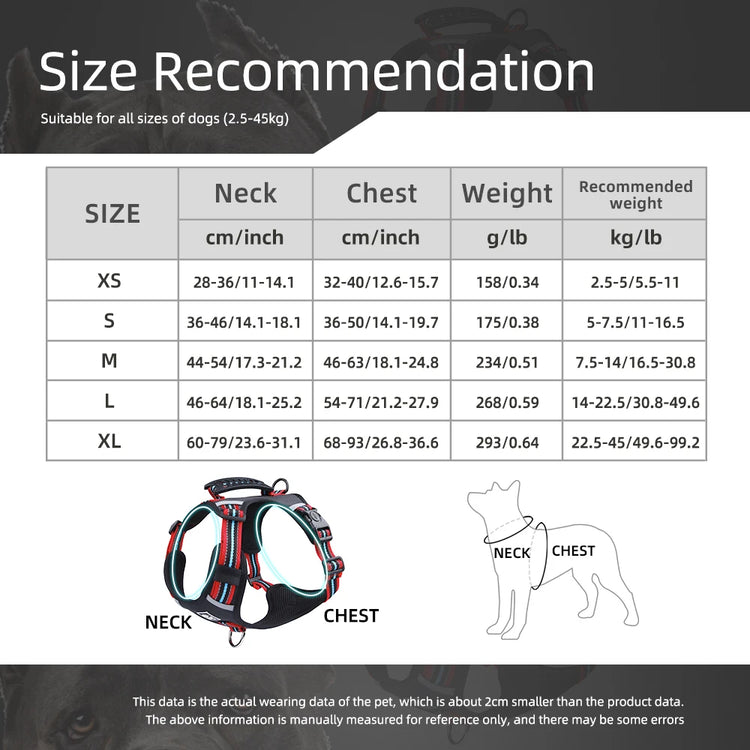Durable Nylon Dog Harness with Handle – Travel-Friendly, Lightweight & Explosion-Proof Vest for All Dog Sizes