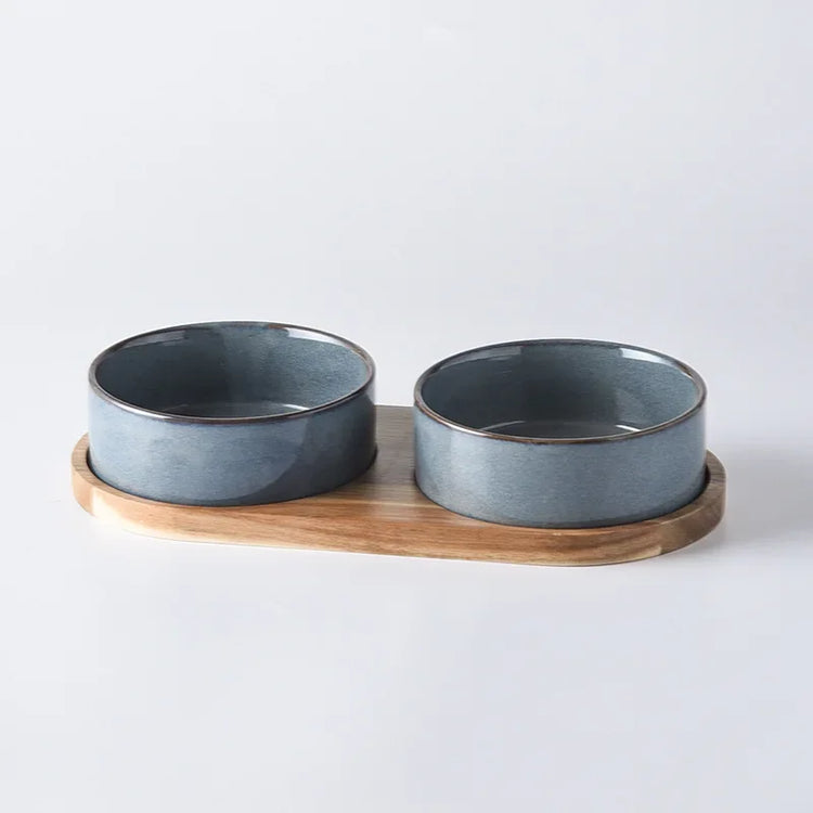 Cat Bowl | Cat Food Bowl | Ceramic Pet Food & Water Feeder | For Small & Medium-Sized Dogs | Spine Protection | Rollover Prevention