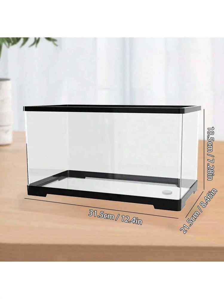 Small fish tank, home desktop, living room, small TV cabinet next to ultra white ecological filter, deep water turtle tank, turt