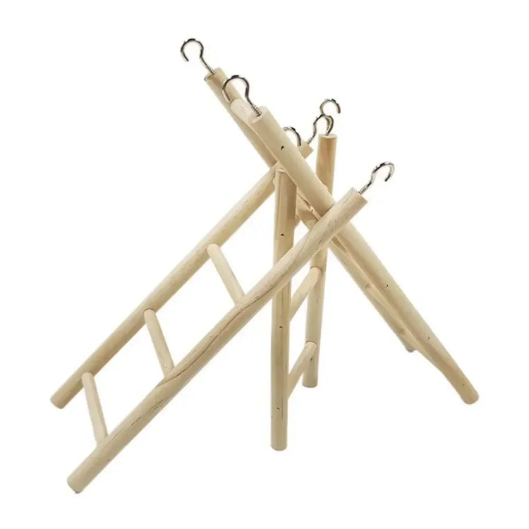 1PC Birds Toy | Wooden Ladders Swing Scratcher Perch Climbing | 3/4/5/6 Step Ladder for Bird Cage Parrots Hamsters Hanging Pet Supplies