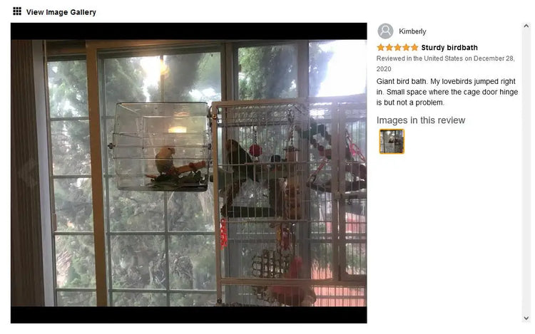 Bird Bath Shower Bathtub Box Large Hanging Clear Transparent Cube for Parrots Cage Accessories Bowl