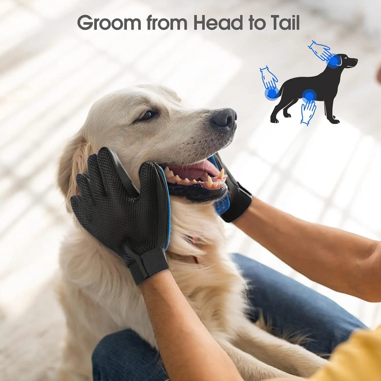 Pet Grooming Glove | Cat Hair Deshedding Brush | Massage Glove for Dog/Horse/Animal Cleaning | Pet Supplies Accessories
