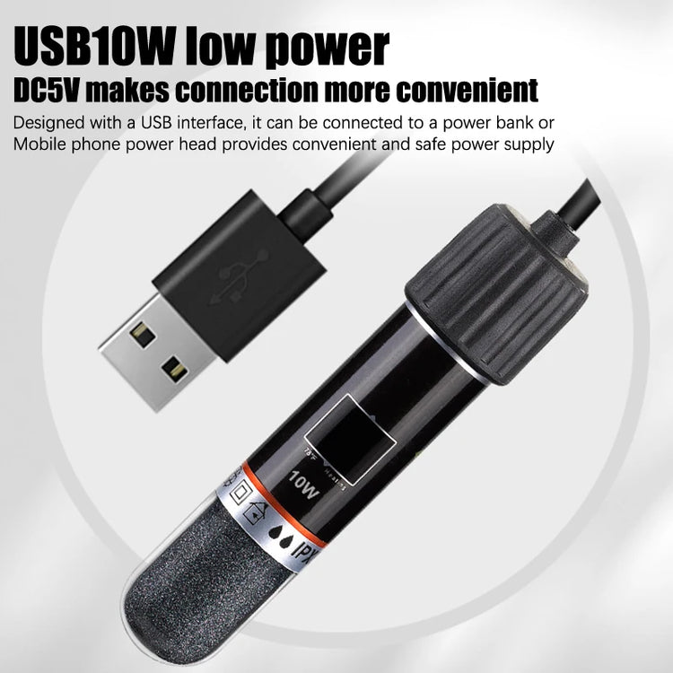 USB Mini Aquarium Heater – 10W Submersible Rod, 26°C Constant Temperature