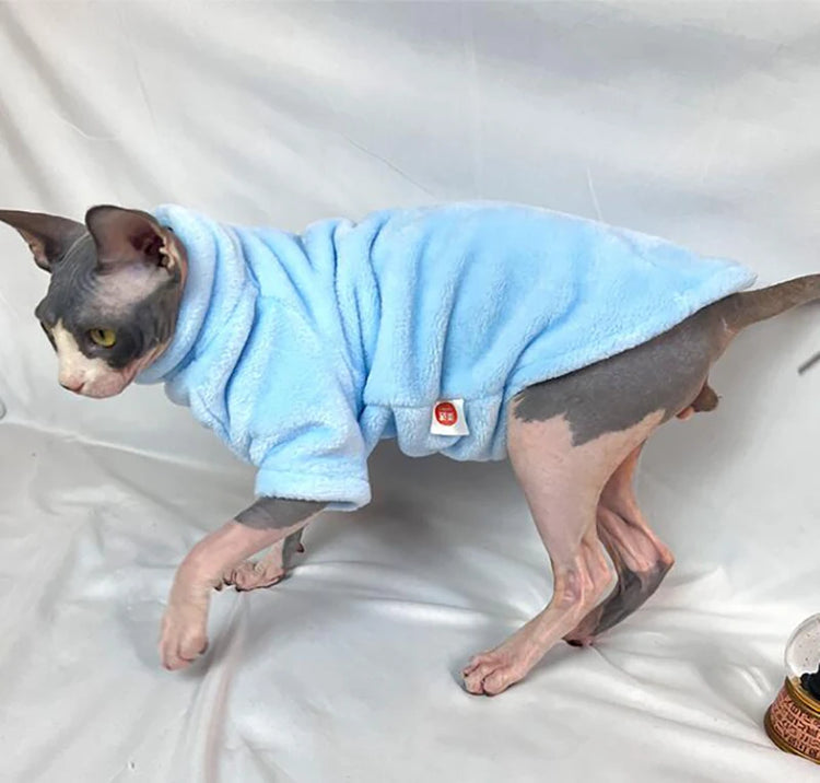 Warm Coral Velvet Cat Clothes | Hairless Sphynx Vest | Winter Turtleneck Kitten Outfit | Puppy Costume | Pet Accessories for Gatitos