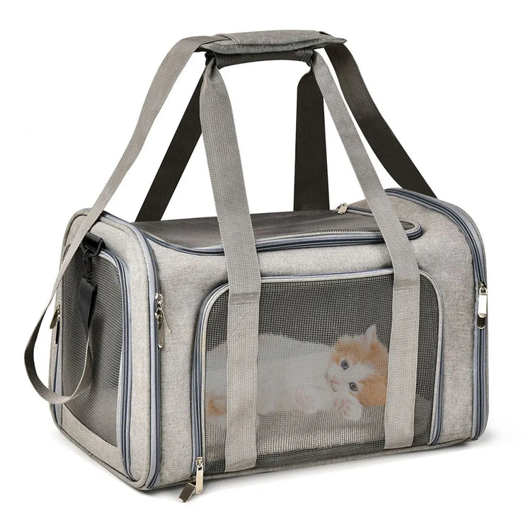 Airline Approved Soft-Side Pet Carrier Bag for Small Dogs and Cats – Breathable, Lightweight Travel Backpack