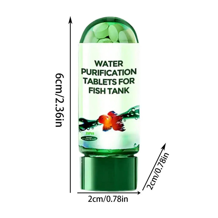 Eco-Friendly Aquarium Water Purification Tablets – Fast-Acting Clarifier & Fish Tank Cleaner (35 Tablets)