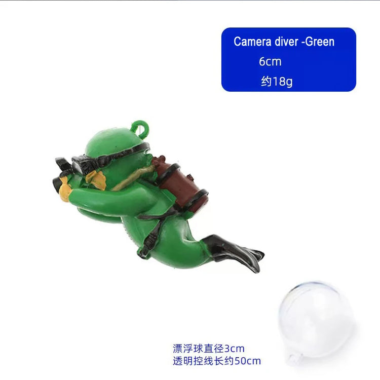 Mini Floating Diver & Mermaid Aquarium Decoration – Cartoon PVC Fish Tank Ornament with Line & Buoy