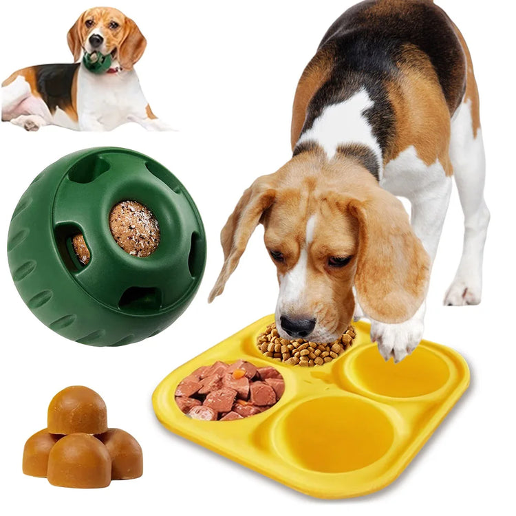 Silicone Refillable Dog Food Ball – Chew Toy & Treat Dispenser for Aggressive Chewers