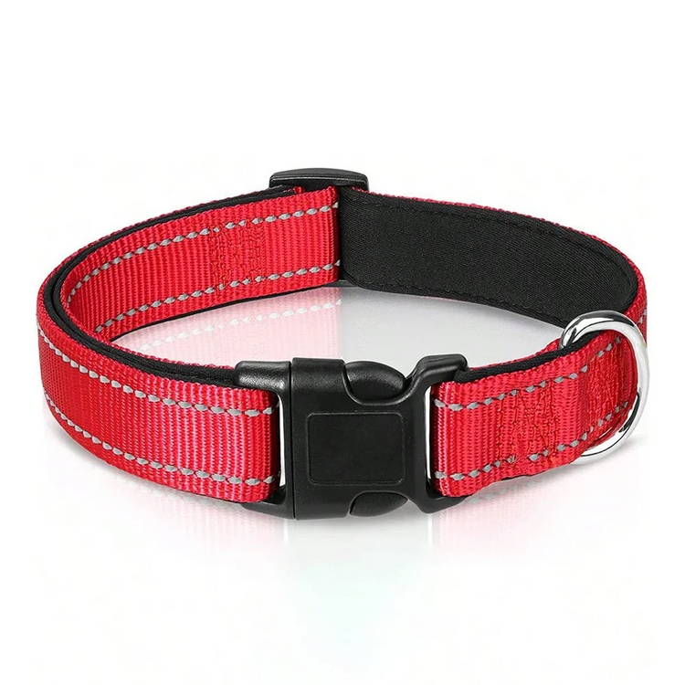 Reflective Soft Padded Dog Collar – Adjustable & Breathable Safety Collar for Small, Medium & Large Dogs