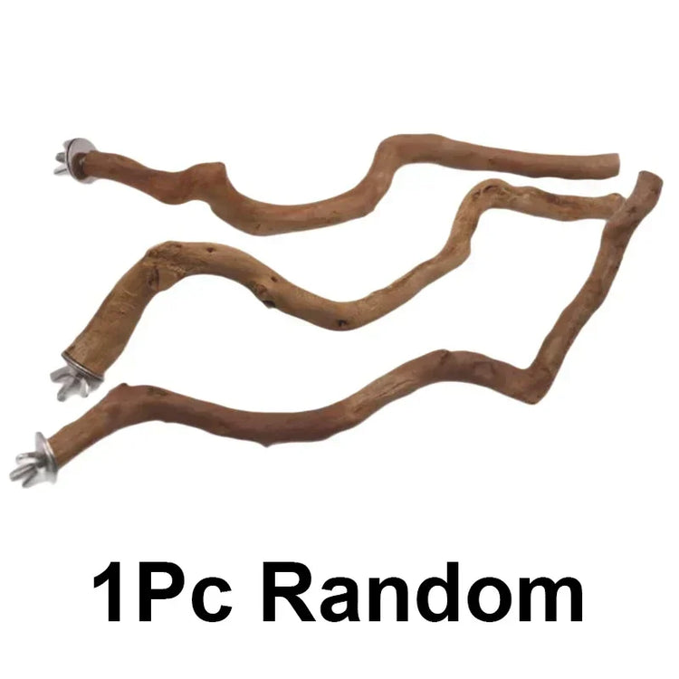 Natural Parrot Perch | Bird Stand Tree Stick | Paw Grinding Fork | Parakeet Climbing Branch | Bird Toys Cage Accessories