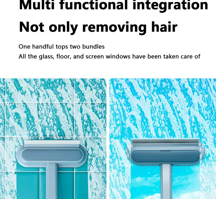 Multifunctional Pet Hair Remover Brush | Long Handle Fur Cleaner for Carpet, Sofa & Clothes | Manual Cat/Dog Hair Cleaning Tool