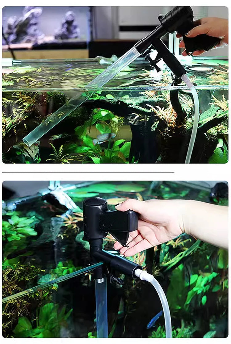 Aquarium Cleaning Tool Vacuum Water Changer – Manual Siphon Filter Pump with Sand Gravel Cleaner