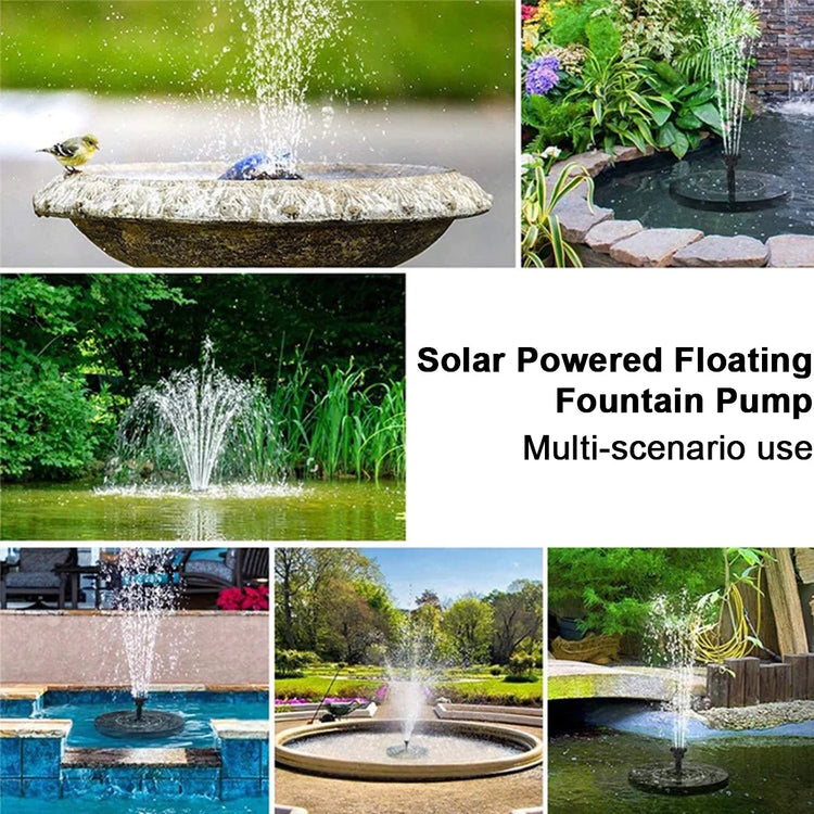 2.2W Solar Bird Bath Fountain | Floating Water Pump with LED Light & 6 Spray Nozzles for Birdbaths, Ponds, and Outdoor Water Features