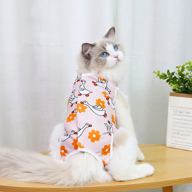 Post-Surgery Sterilization Suit for Female Cats | Anti-Licking Recovery Vest | Weaning Suit