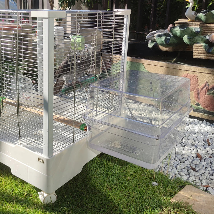 Bird Bath Shower Bathtub Box Large Hanging Clear Transparent Cube for Parrots Cage Accessories Bowl