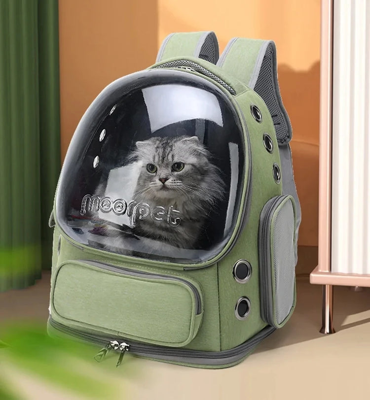 Transparent Pet Carrier Bag | Travel Backpack for Cats/Small Dogs | Breathable Outdoor Tote