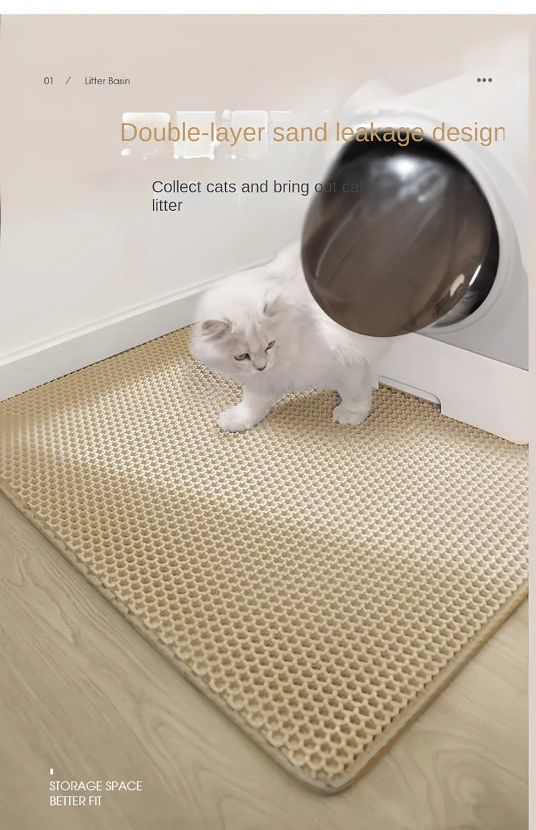Cat Litter Mat | Non-Slip Pet Litter Box Filter Pad | Double Layer Waterproof Cat Mat | Wear-Resistant Pet Cleaning Supplies