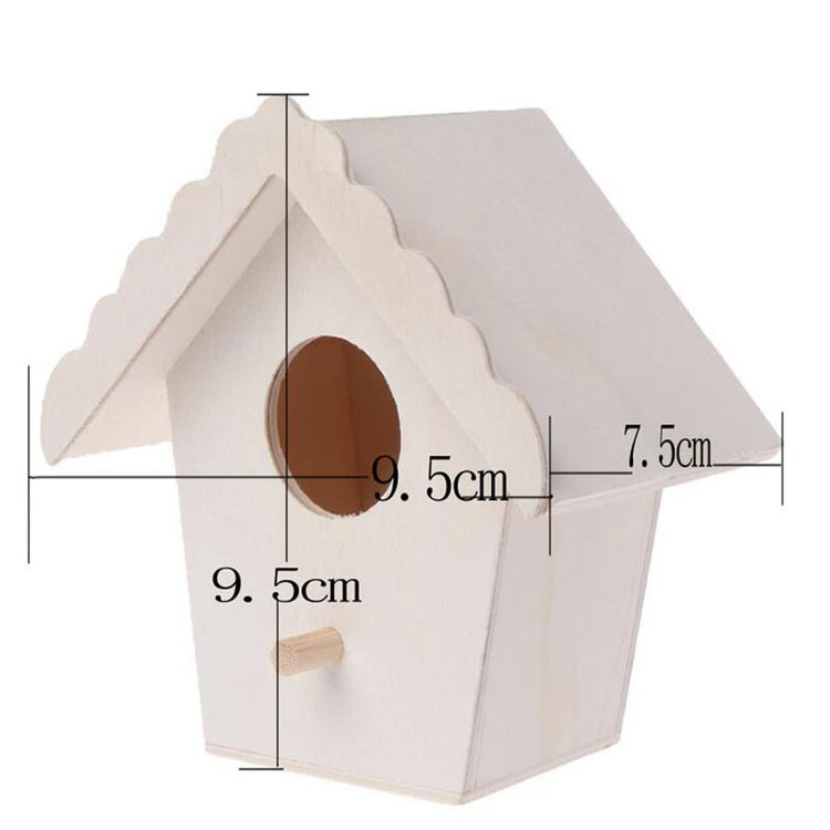 Wooden Mini Birdhouse | Hanging Outdoor Nest Box for Small Birds | Garden Yard Bird Cage Décor – 3 Size Options
