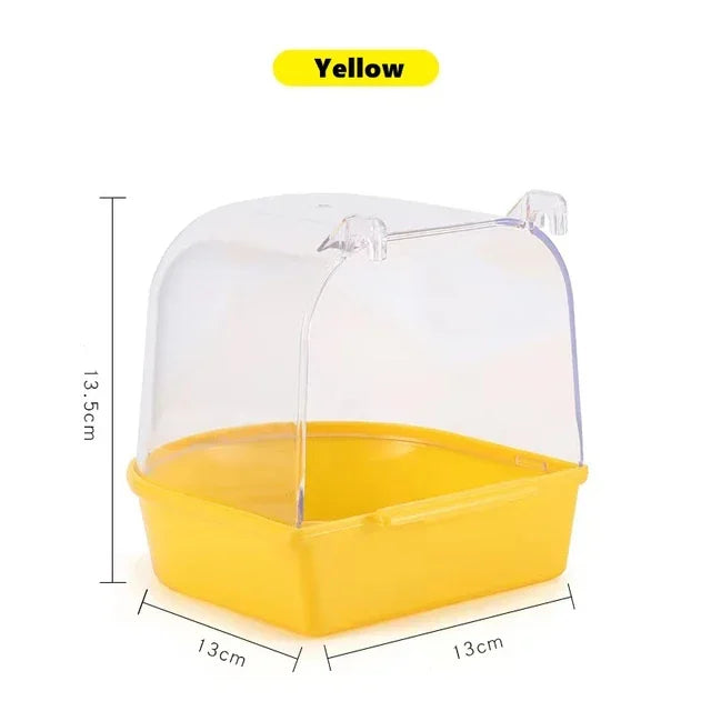 Bird Hanging Bath Cube | Parrot Bathtub for Cage | Small Bird Shower Box for Cockatiel, Lovebird, Budgerigar, Canary
