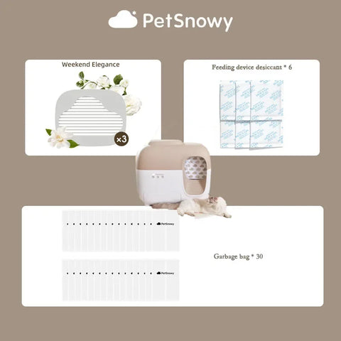 Petsnowy | Cat Toilet Accessory | Trash Bag | Deodorization Cat Toilet | Pet Food Desiccant | Cleaning Supplies
