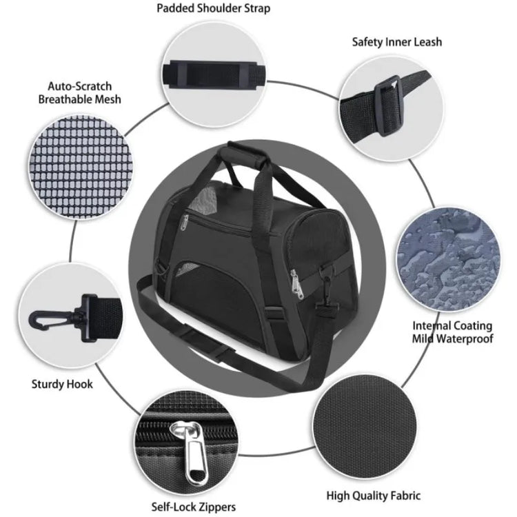 Cat Bags | Soft-Sided Portable Dog Carrier | Mesh Breathable Handbag | Foldable Pet Travel Transport Bag