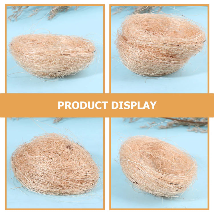 12 Pcs Mini Artificial Bird Nests | Decorative Coffee Thread Nest for Garden, Cages, Weddings, Crafts & Easter Decor