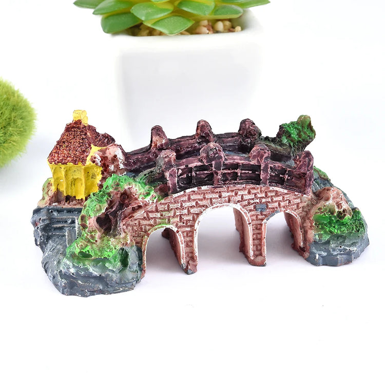 Resin Aquarium Bridge Ornament – Decorative Arch Bridge Fish Tank Landscape Decor