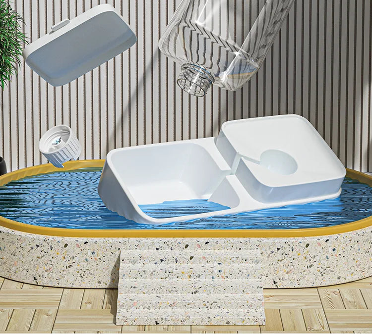 Automatic Cat Feeder & Water Dispenser | Gravity Pet Food Container | 3.8L BPA-Free Plastic Feeder for Cats & Dogs | No Power Needed