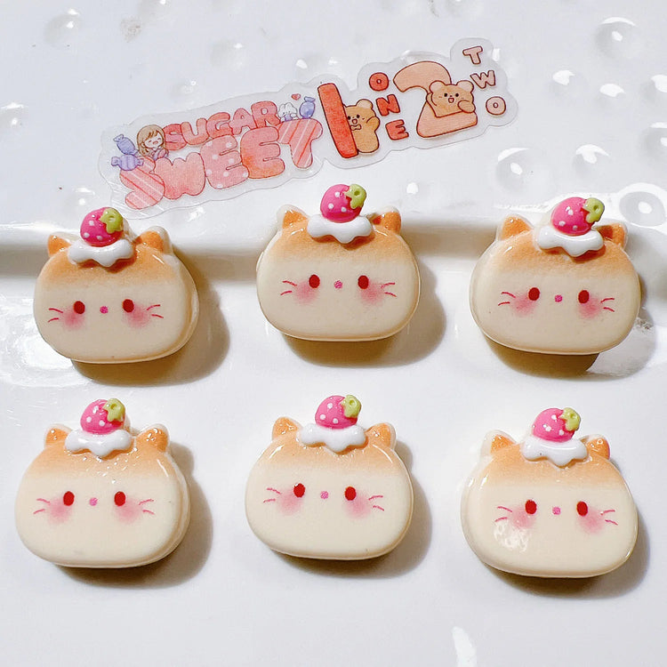 10Pcs New Cute Resin Cartoon Bowtie Cat | Flat Back Parts - Embellishments for Hair Bows | Accessories for DIY Crafts