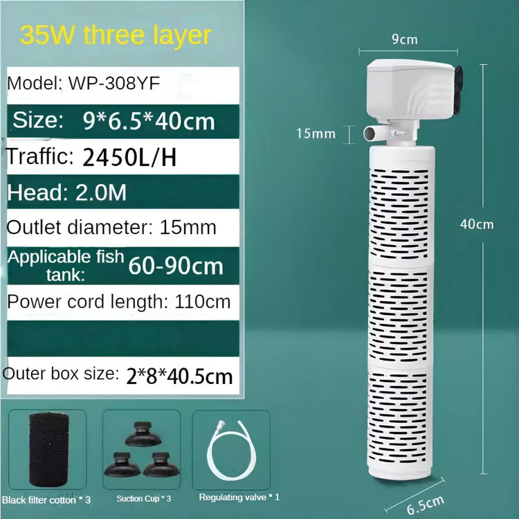 Six-in-One Aquarium Filter Pump with Oxygenation & Water Circulation – WP Series