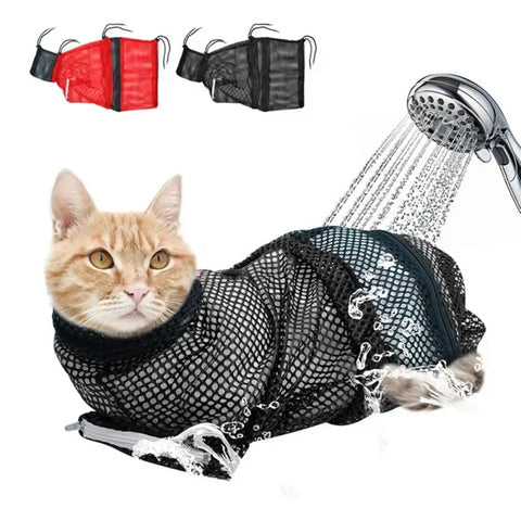 Cat Grooming Mesh Washing Bags | Anti-Scratch Bath Nail Trim Restraint Bag for Cats
