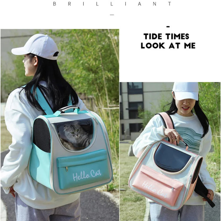 Windproof Outdoor Travel Backpack for Cats/Small Dogs | Pet Carrier Bag with Cushion