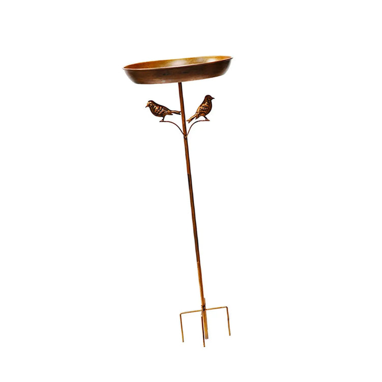 Freestanding Bird Bath with Metal Stand – 5-Prong Base Outdoor Bird Feeder Bowl for Patio, Garden & Lawn Decor