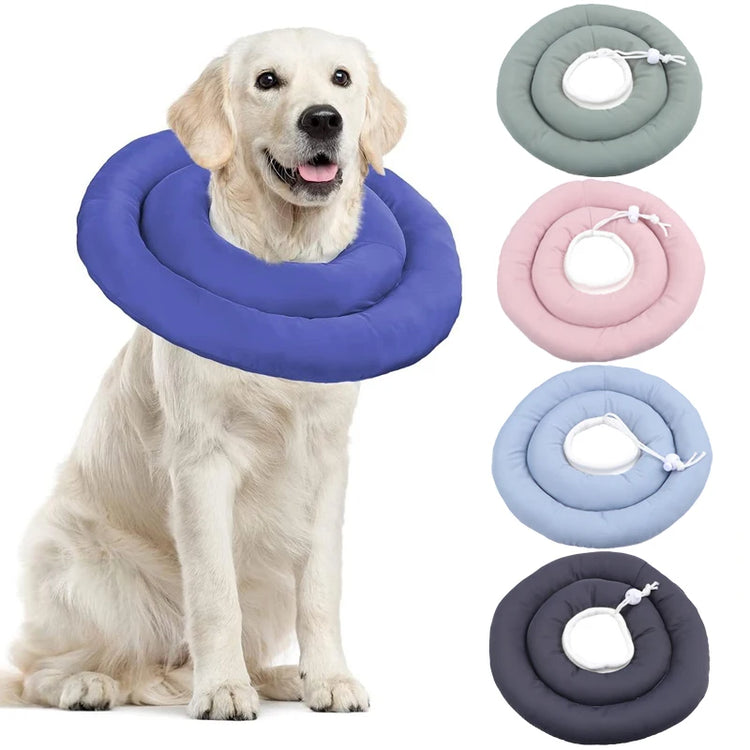 Adjustable Soft Donut Elizabethan Collar – Protective Cone for Dogs
