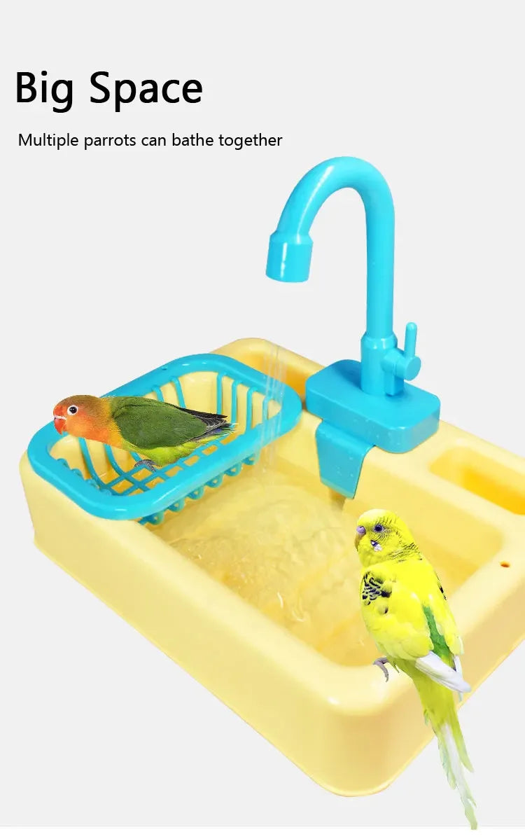 Parrot Bathtub Bird Shower Bath Cage Basin Parrot Bath Basin Parrot Shower Bowl Parrot Toy Bird Bathtub Kids Kitchen Sink Toys