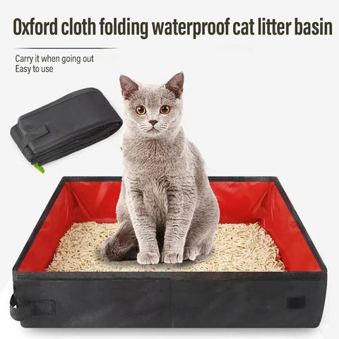 Portable Cat Travel Litter Box | Leak-Proof & Lightweight | Collapsible Litter Carrier | Suitable for Car Box