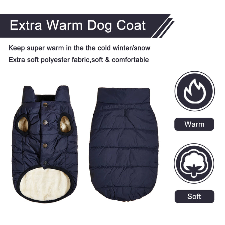 Winter Dog Clothes | Outdoor Cold-Proof Warm Dog Jacket with Fleece Cotton Lining | Chihuahua, French Bulldog, Puppy Clothing Coat