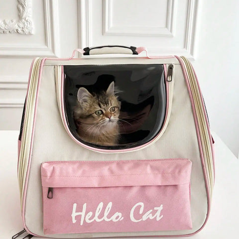 Cat Carrier Backpack for Outdoor Travel | Breathable Pet Bag for Cats/Small Dogs with Cushion