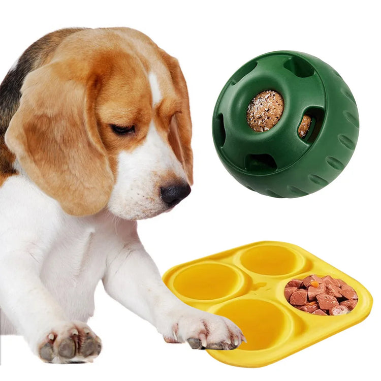 Silicone Refillable Dog Food Ball – Chew Toy & Treat Dispenser for Aggressive Chewers