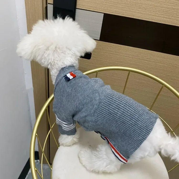 Cat Dog Clothes | Autumn Winter Sweater | Fashion Cardigan | English Short & Blue Cat | Teddy Chenery | Warm Wool Pet Clothing