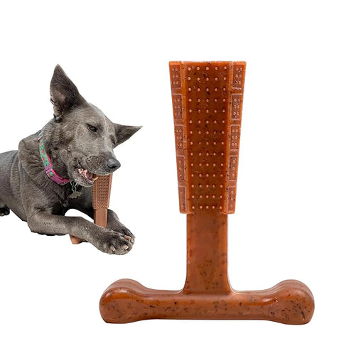 Durable Dog Chew Toy – Bamboo Fiber & Rubber for Teeth Cleaning