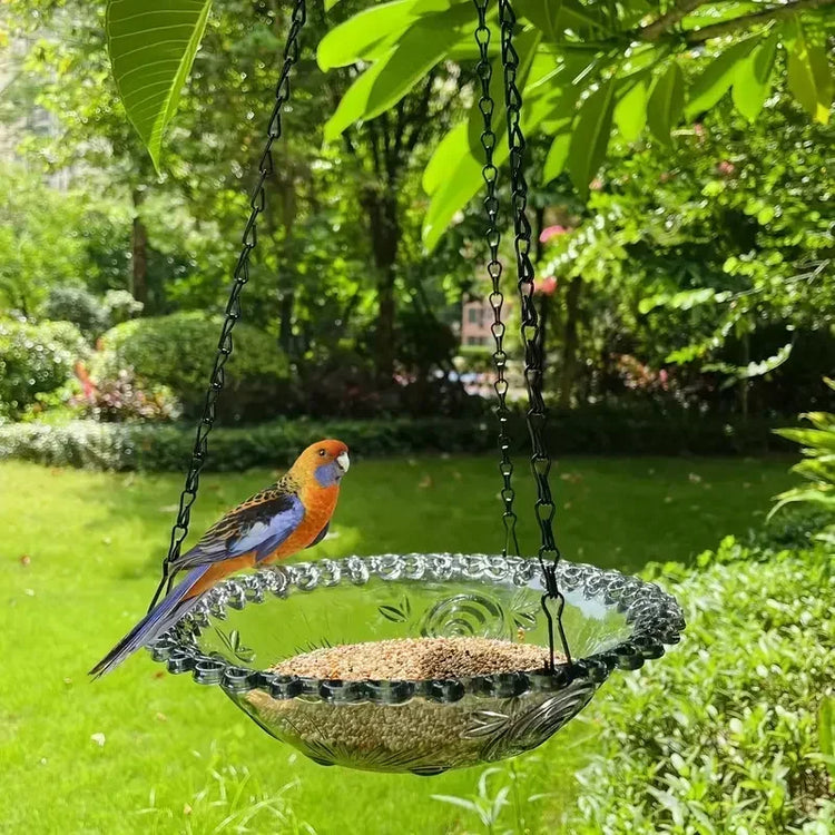 Flower-Shaped Hanging Bird Feeder & Birdbath | Outdoor Garden Tray for Hummingbirds & Wild Birds | Yard & Farm Decor