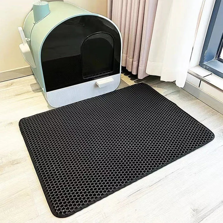 Cat Litter Mat - Double Layer | Cat Litter Box Waterproof Mat | Non-slip Sand Cat Pad | Foldable Washable Mat | Pet Clean Supplies
